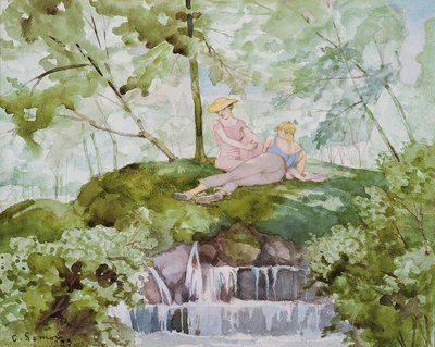 Elskere i et landskab af Konstantin Andreevic Somov