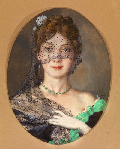 Damen med sløret Manon Lescaut af Konstantin Andreevic Somov