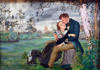 The Lovers par Somov, Konstantin Andreyevich (1869-1939) af Konstantin Andreevic Somov