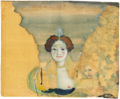 Ung dame med en have udenfor. af Konstantin Andreyevich Somov
