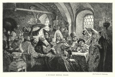 En russisk brudefest (gravering) af Konstantin Egorovich Makovsky