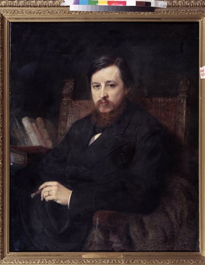 Portræt af komponisten Mikhail P. Azanchevsky (Azanchevsky) (1839-1881) (Portræt af komponisten M.P.Azanchevsky). Maleri af Konstantin Yegorovich Makovsky (Constantin Makovsky) (1839-1915), olie på lærred af Konstantin Egorovich Makovsky