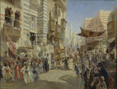 Overdragelsen af det hellige tæppe i Kairo, 1876 af Konstantin Egorovich Makovsky
