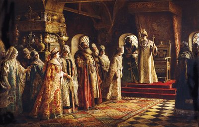 Tsar Alexei Mikhailovich vælger en brud, 1886 af Konstantin Egorovich Makovsky