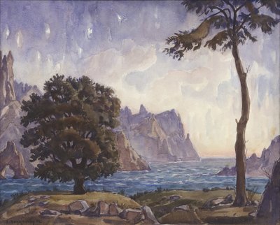 Landskab, 1942 af Konstantin Fyodorovich Bogayevsky