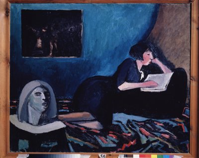 En kvinde læser (A Woman Reading). Maleri af Konstantin Nikolayevich Istomin (1887-1942), olie på lærred 1931 russisk moderne kunst, 20. århundrede. Statens Tretyakov-galleri, Moskva. af Konstantin Istomin