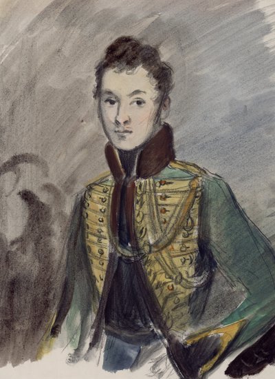 Nikolai Rostov. Illustration til romanen Krig og fred af Leo Tolstoj, 1944-1947. af Konstantin Ivanovich Rudakov