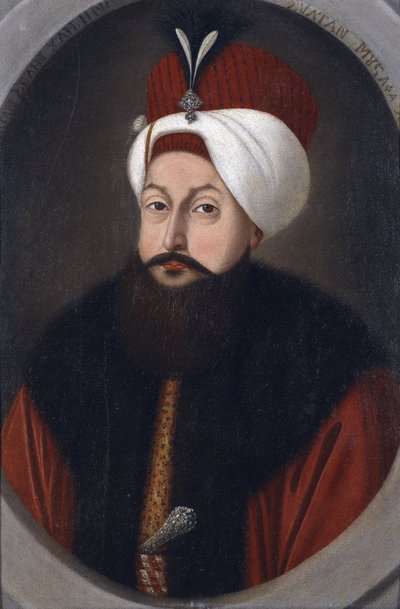 Sultan Selim III (1761-1808) - Peinture de Konstantin Kapidagli (aktiv 1789-1806), ca. 1800 - Olie på pap, 37x26 - Privat Samling af Konstantin Kapidagli