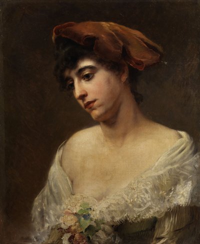 Konstantin Makovsky Portræt af en ung dame af Konstantin Makovsky
