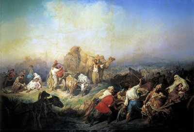 Militærvejen mellem Sevastopol og Simferopol i Krimkrigens tid, 1858. af Konstantin Nikolayevich Filippov