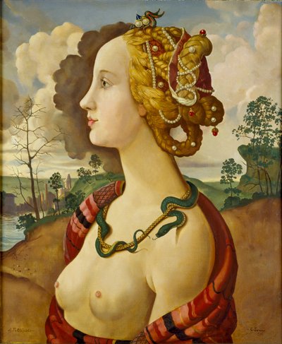 En kopi af det såkaldte Portræt af Simonetta Vespucci, 1939 af Konstantin Somov