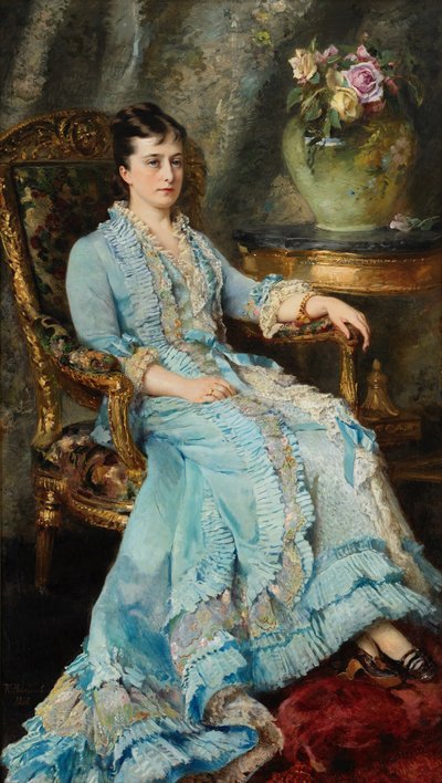 Portræt af prinsesse Ekaterina Mikhailovna Dolgorukova 1847-1922, 1880. af Konstantin Yegorovich Makovsky
