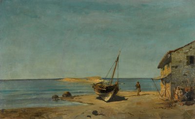Fiskerhjemmet på stranden af Konstantinos Volanakis