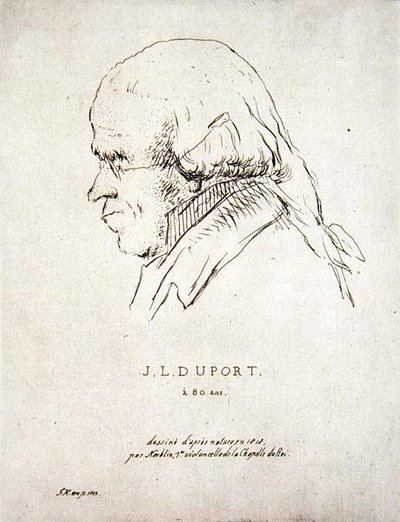 Jean-Louis Duport på 80 år (1749-1819) (radering) af Korblin (after)