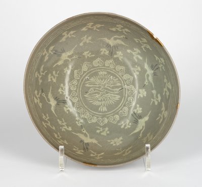 Skål med traner og skyer, c.1150-1200 af Korean School