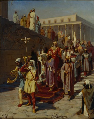 Hamans triumftog, 1875 af Kozma Nikiforovich Kudryavtsev