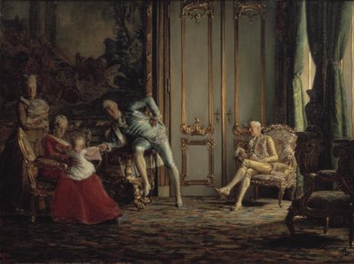 Et interiør fra det forrige århundrede. Scene fra Christian VII