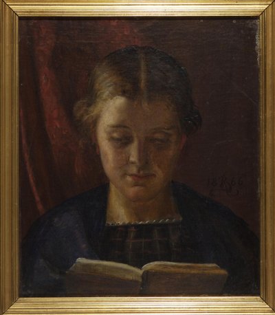 Elisabeth Zahrtmann, kunstnerens søster, læsende af Kristian Zahrtmann