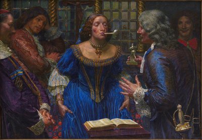 Dronning Christina i Palazzo Corsini af Kristian Zahrtmann