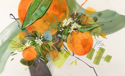Levende orange blomster af Kristin Cronic