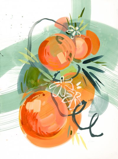 Levende orange blomster af Kristin Cronic