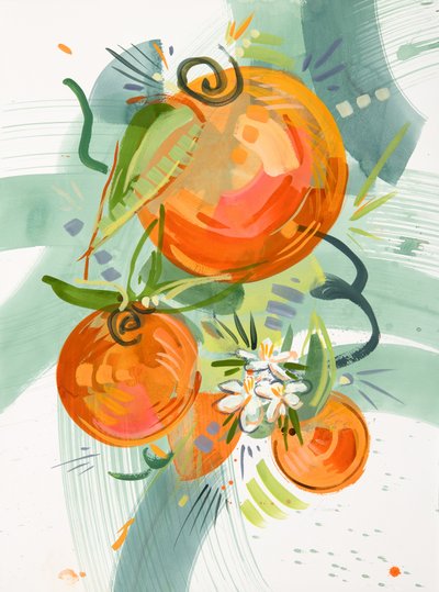 Levende orange blomster af Kristin Cronic