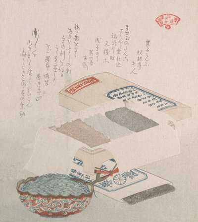 Kager og mad lavet af tang, 1800-tallet. af Kubo Shunman