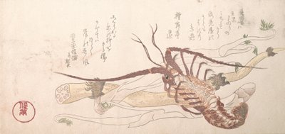 Hummer og grøntsager, 1800-tallet. af Kubo Shunman