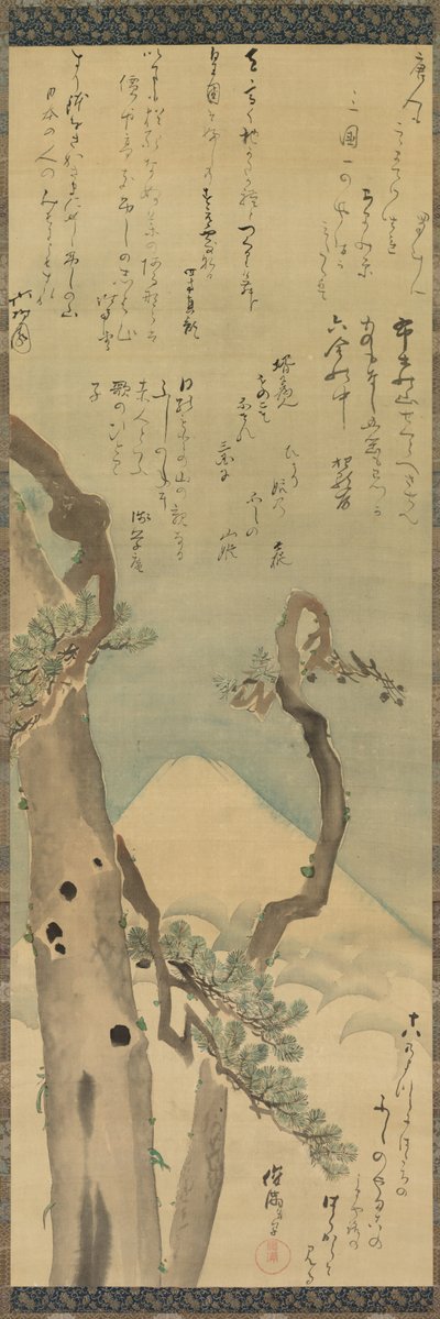 Mt. Fuji gennem Pines, slutningen af 1700-tallet-begyndelsen af 1800-tallet. af Kubo Shunman