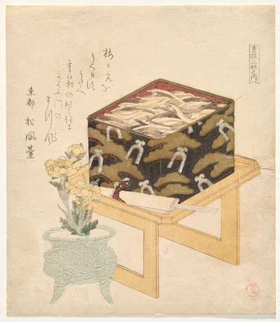 Stilleben fra serien The Three Tiered-Box of Food af Kubo Shunman