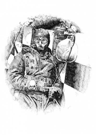 Piloten i cockpittet af Kulik