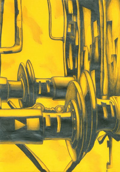 Golden Industrial Gears af Kulik