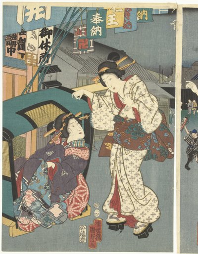 Tempel festival af Kunisada (II) , Utagawa
