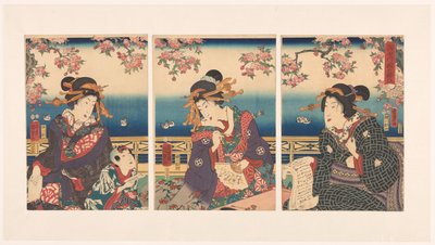 Velstand i bjergene langs Sumida-floden af Kunisada (II) , Utagawa