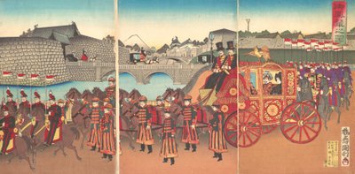Udsigt over den kejserlige vogn, 1889 Meiji 22., 1889. af Kunitoshi