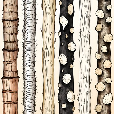 Puun runkoosat, boho clipart, boho-piirustuskuviot, boho-runko 1 af Kurt Heppke