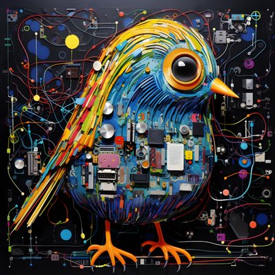 Graffiti Vogel 4 af Kurt Heppke