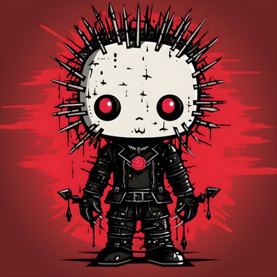 Hello Kitty als Pinhead skjortedesign 4 af Kurt Heppke