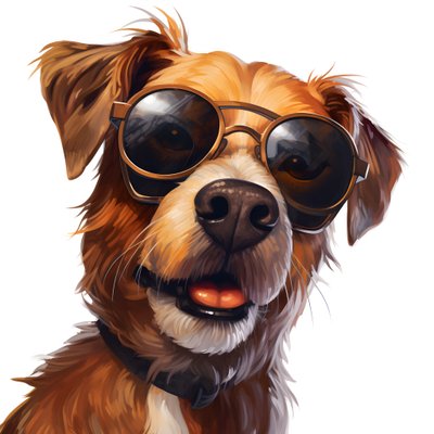 Hund, tegneserie, solbriller 3 af Kurt Heppke