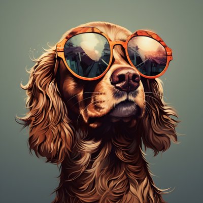 Hund, tegnefilm, solbriller 4 af Kurt Heppke