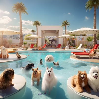 Hunde-Poolparty Palm Springsissä 1 af Kurt Heppke