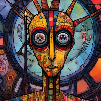 Carnival Cajun Swamp Mutant Sci-Fi Droid, i den kunstneriske stil af Tim Burton og Beksinski 4 af Kurt Heppke