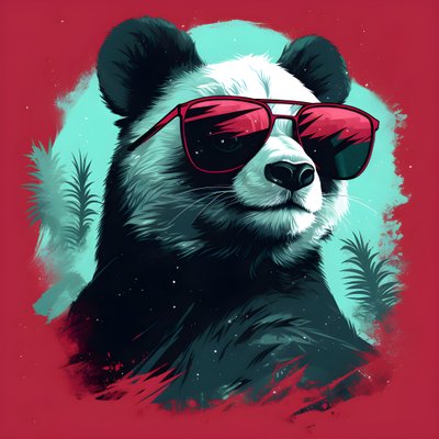 Panda med briller 2 af Kurt Heppke