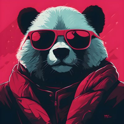 Panda med briller 3 af Kurt Heppke