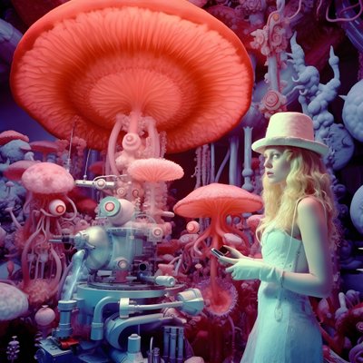 Super-resolution elektronmikroskop skud af kvinde i kunstnerisk stil af David LaChapelle 4 af Kurt Heppke