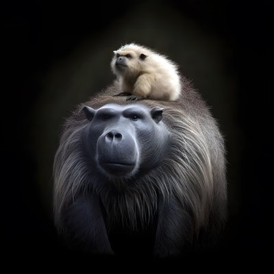 Capybara blandet med en silverback gorilla 2 af Kurt Heppke