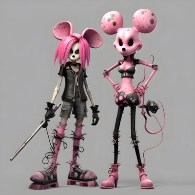 mareridt før jul punk pink minnie og mickey mouse 3 af Kurt Heppke