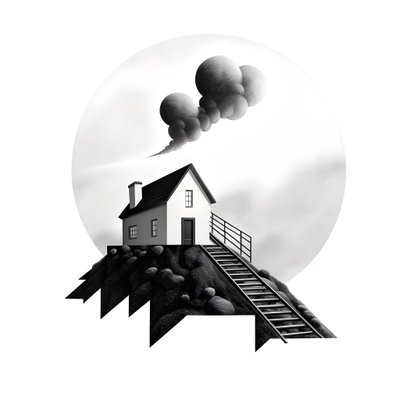 en illustration af et hus med solpaneler på, med en stor pil bagved, der peger til højre og opad 2 af Kurt Heppke