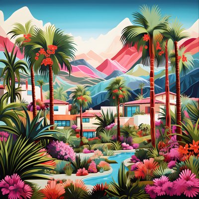 detaljeret illustration af Palm Springs 3 af Kurt Heppke