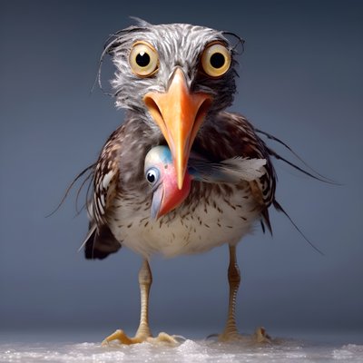 En sandpiper holder en fisk 2 af Kurt Heppke